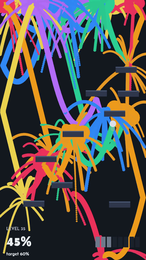 Gameplay: the board filling with ink