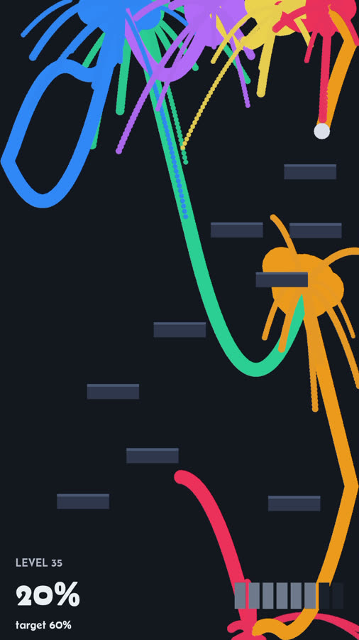 Gameplay: the ball starts painting
