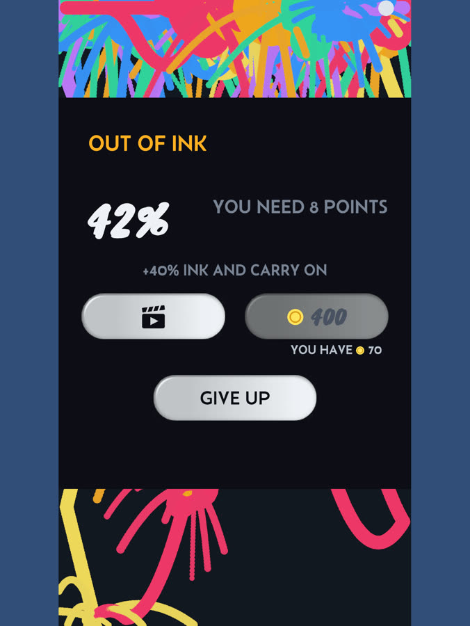Out of ink: the rescue screen